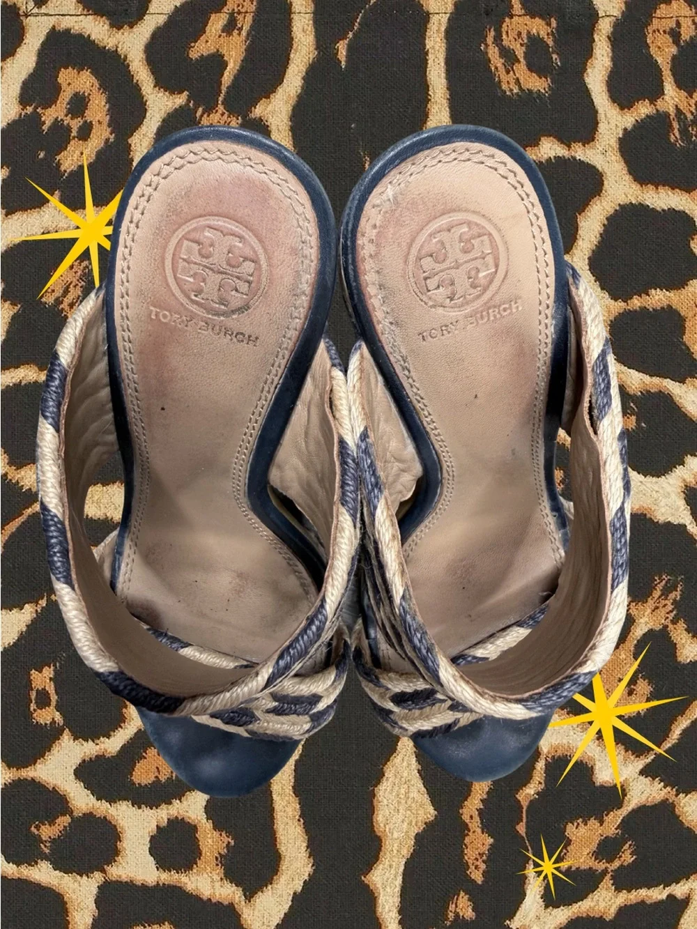 TORY BURCH | Lola Two-Tone Braided Platform Heels | Fair Cond. | Women’s Size 8